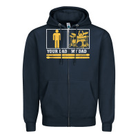 Navy mens my dad is a drummer your dad not drum player father's day t shirt Zipper Hoodie - SnappyArt