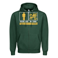 Sports Green mens my dad is a drummer your dad not drum player father's day t shirt Zipper Hoodie - SnappyArt