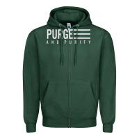 Sports Green Purge And Purify Graphic Zipper Hoodie - SnappyArt