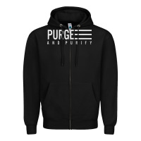 Black Purge And Purify Graphic Zipper Hoodie - SnappyArt