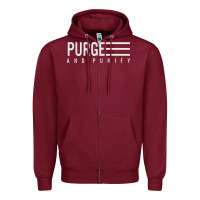 Burgundy Purge And Purify Graphic Zipper Hoodie - SnappyArt