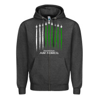 Charcoal Heather pakistan air force shirt   pakistani flag men women kids t shirt Zipper Hoodie - SnappyArt