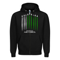 Black pakistan air force shirt   pakistani flag men women kids t shirt Zipper Hoodie - SnappyArt