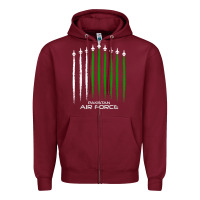 Burgundy pakistan air force shirt   pakistani flag men women kids t shirt Zipper Hoodie - SnappyArt