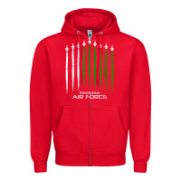 Red pakistan air force shirt   pakistani flag men women kids t shirt Zipper Hoodie - SnappyArt