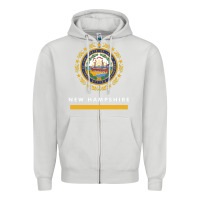 Dove Grey new hampshire state flag new Zipper Hoodie - SnappyArt
