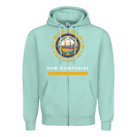 Seafoam new hampshire state flag new Zipper Hoodie - SnappyArt