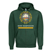 Sports Green new hampshire state flag new Zipper Hoodie - SnappyArt
