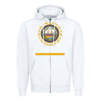 White new hampshire state flag new Zipper Hoodie - SnappyArt