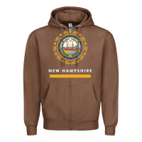 Chestnut new hampshire state flag new Zipper Hoodie - SnappyArt