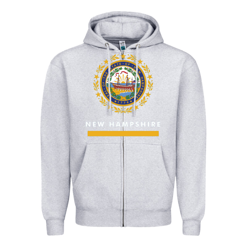 New Hampshire State Flag New Zipper Hoodie by SnappyArt | Teevron