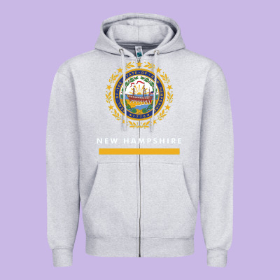 New Hampshire State Flag New Zipper Hoodie Designed By Snappyart