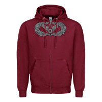 Burgundy Air Force Civil Engineer Badge Zipper Hoodie - SnappyArt