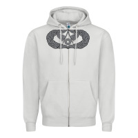 Dove Grey Air Force Civil Engineer Badge Zipper Hoodie - SnappyArt
