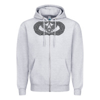 Heather Grey Air Force Civil Engineer Badge Zipper Hoodie - SnappyArt