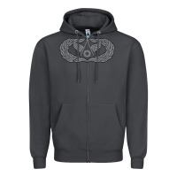 Smoke Air Force Civil Engineer Badge Zipper Hoodie - SnappyArt