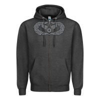 Charcoal Heather Air Force Civil Engineer Badge Zipper Hoodie - SnappyArt