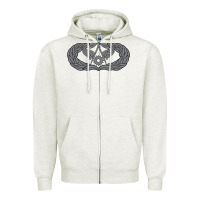 Oatmeal Heather Air Force Civil Engineer Badge Zipper Hoodie - SnappyArt