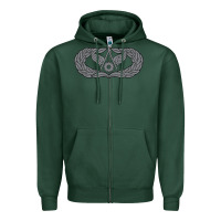 Sports Green Air Force Civil Engineer Badge Zipper Hoodie - SnappyArt
