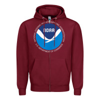 Burgundy noaa national oceanic and atmospheric administrati Zipper Hoodie - SnappyArt