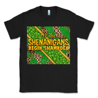 Black Let the shenanigans begin shamrock tumbler Classic Tee - HowdyJamesFarm