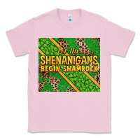 Bubblegum Pink Let the shenanigans begin shamrock tumbler Classic Tee - HowdyJamesFarm
