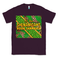 Plum Let the shenanigans begin shamrock tumbler Classic Tee - HowdyJamesFarm