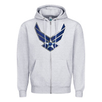 Heather Grey US Air Force USAF Zipper Hoodie - SnappyArt