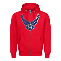 Red US Air Force USAF Zipper Hoodie - SnappyArt