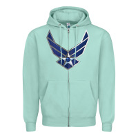 Seafoam US Air Force USAF Zipper Hoodie - SnappyArt