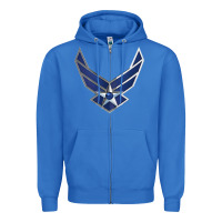 True Royal US Air Force USAF Zipper Hoodie - SnappyArt