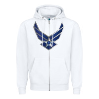 White US Air Force USAF Zipper Hoodie - SnappyArt