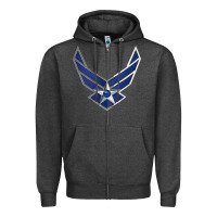 Charcoal Heather US Air Force USAF Zipper Hoodie - SnappyArt
