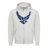 Dove Grey US Air Force USAF Zipper Hoodie - SnappyArt