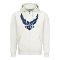 Oatmeal Heather US Air Force USAF Zipper Hoodie - SnappyArt