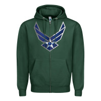 Sports Green US Air Force USAF Zipper Hoodie - SnappyArt