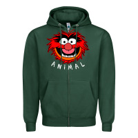 Sports Green Muppets Animal Zipper Hoodie - SnappyArt
