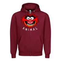 Burgundy Muppets Animal Zipper Hoodie - SnappyArt