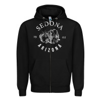 Black womens sedona arizona t shirt sedona az vintage arizona vacation v nec Zipper Hoodie - SnappyArt