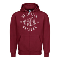 Burgundy womens sedona arizona t shirt sedona az vintage arizona vacation v nec Zipper Hoodie - SnappyArt