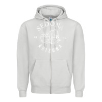 Dove Grey womens sedona arizona t shirt sedona az vintage arizona vacation v nec Zipper Hoodie - SnappyArt