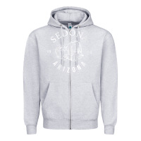 Heather Grey womens sedona arizona t shirt sedona az vintage arizona vacation v nec Zipper Hoodie - SnappyArt