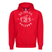 Red womens sedona arizona t shirt sedona az vintage arizona vacation v nec Zipper Hoodie - SnappyArt