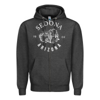 Charcoal Heather womens sedona arizona t shirt sedona az vintage arizona vacation v nec Zipper Hoodie - SnappyArt