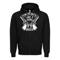 Black Snitches Are A Dying Breed Motorcycle Biker Gun Zipper Hoodie - SnappyArt