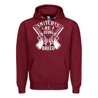 Burgundy Snitches Are A Dying Breed Motorcycle Biker Gun Zipper Hoodie - SnappyArt