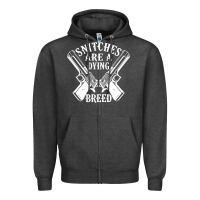 Charcoal Heather Snitches Are A Dying Breed Motorcycle Biker Gun Zipper Hoodie - SnappyArt