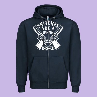 Snitches Are A Dying Breed Motorcycle Biker Gun Zipper Hoodie Designed By Snappyart