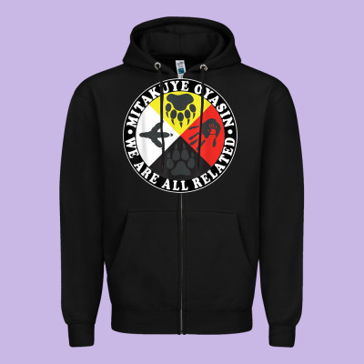 Native American Medicine Wheel, Mitakuye Oyasin T Shirt Zipper Hoodie Designed By Snappyart