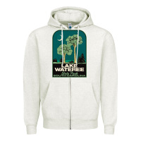 Oatmeal Heather Trending Lake Wateree State Park Sc Vintage Travel Zipper Hoodie - SnappyArt